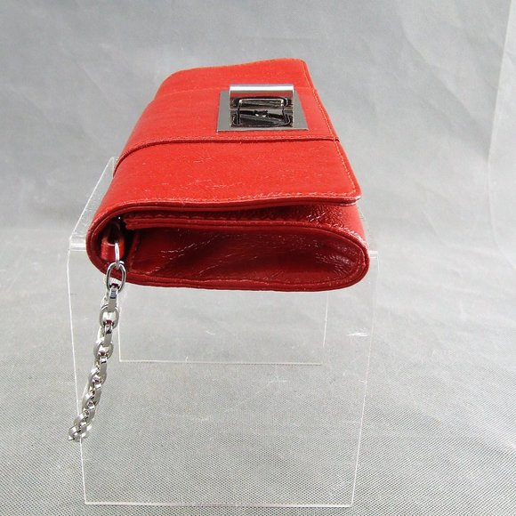 Banana Republic Leather Red Clutch or Shoulder Bag Purse - Picture 4 of 7